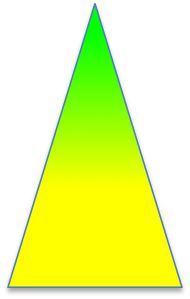 Triangle with a green tip and a yellow base