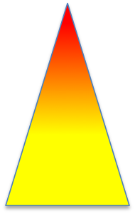 Triangle with a red tip and a yellow base