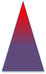 Triangle with a red tip and a purple base